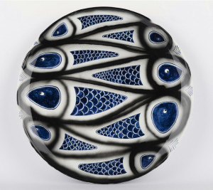 Fishdish, Elif Uras 2015, underglaze painted stonepaste, 31.5 x 3 cm